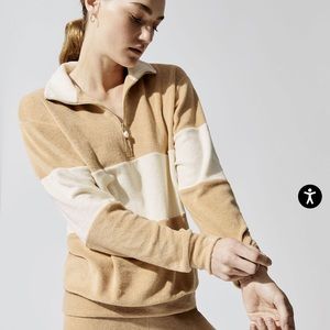 DONNI. The Terry 1/2 Zip Pullover, Latte Creme ☕️